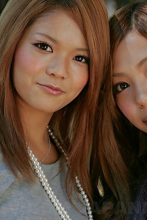Nasty gal with Tsubasa and Kanon outdoor