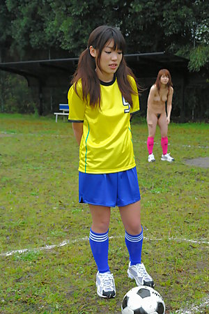 Hot Japanese babes love to play soccer naked